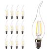 Chao Zan 12 x E14 LED 2W Candela fiamma AC 220V C35 200 Lumen Luce calda 2700K Lampadina Filamento LED Candela fiamma