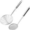 Vesaneae 2 Pezzi Schiumarola Acciaio Inox, Colino Fritto, Setaccio Acciaio Inox Maglia Fine, Mestoli Cucina, Ragno Cucina, Scola Pasta, Schiumarola per Fritti, Scolapasta per Cucinare e Friggere