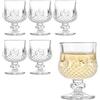 Oceano 6 Bicchieri da Liquore con stelo Mini Calici Vetro 50 ml Tequila Sherry Brandy Shot Whisky Vodka Amaro Vino Birra Rum Chupito