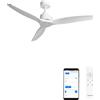 CREATE / WINDSTYLANCE M/Ventilatore da soffitto ABS bianco con Wifi e telecomando / 40W, Silenzioso, Ø132 cm, 6 velocità, temporizzatore, estate-inverno, doppia altezza, motore DC