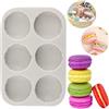 MYPRACS Set di 6 stampi 3D in silicone a forma di macaron, hamburger, fondente, per decorare torte, cioccolato, caramelle, mini sapone, bomba da bagno