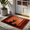 Generic Zerbino con simpatico gatto, motivo cuori rossi, tappetino per ingresso per esterni e interni, decorazione primaverile, in gomma, impermeabile, antiscivolo, antipolvere, assorbente, facile da pulire