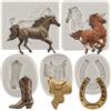 MYPRACS Set di 5 stampi in silicone a forma di ferro di cavallo, stampo per fondente a forma di sella da cowboy, per decorazione di torte, cupcake, pasta di gomma, cioccolato, caramelle, argilla