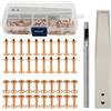 Qcwwy Kit di Rivetti e Sbavature in Rame, 40 Set Rivetti in Rame Strumento per L'impostazione di Rivetti in Rame Puro per Cinture Portafogli Collari in Pelle Forniture Artigianali Fai (Stile Do)