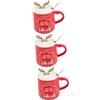 Alipis 3 Pz tazza tazzine caffe tazze caffe coffee cup bicchierini da boccale di birra tazze di vacanza tazzina da espresso boccale in ceramica da caffè natalizie rosso