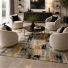 Zahiali Tappeto Salotto Moderno Astratto Beige, Grigio, Oro e Nero, Lavabile in Lavatrice e Antiscivolo TPR, Pelo Corto Morbido per Soggiorno e Camera da Letto (200 x 300 cm)
