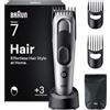 Braun Tagliacapelli Uomo Series 7, + 5 Strumenti Styling, HC7590, Grigio | Macchinetta per Capelli, Lama Affilata di Lunga Durata, 17 Lunghezze, Blocco Memoria, Impermeabile e Lavabile, Ricaricabile