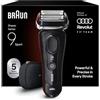 Braun Serie 9 Sport Rasoio Elettrico Barba, Custodia, 9100si Nero | Regolabarba Uomo Impermeabile, Ricaricabile, Testina 4+1 e Rifinitore, Custodia, SensoAdapt per Qualsiasi Densità di Barba