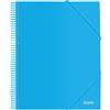 Dohe - Raccoglitore con 20 buste e spirale - A4 (24 x 31 cm), chiusura in gomma elastica, copertina rigida in polipropilene 800 micron, forniture per ufficio - Blu