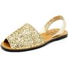 Avarca Made in Spain - Sandali da donna in pelle con paillettes glitterate, comode Menorquina con glitter 275