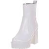 WOXIHUAN Stivaletti Donna Scarpe Tacchi Plateau Stivaletti Donna Bassi con Cerniera Stivali Scarpe Comodi Eleganti Invernali Stivaletti da Neve Stivali Antiscivolo Comode
