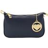 Chicca Borse Borsetta da donna in pelle, borsa a tracolla clutch (Blu Scuro)