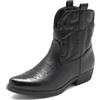 MISSCAI Stivaletti Cowboy Donna con Zip e Ricami Western | Stivali texani a punta affusolata, cerniera laterale, tacco basso 3.5 cm altezza alla caviglia