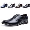 Hitmars Scarpe Derby Uomo Scarpe Stringate Formale Lavoro Eleganti Oxford Cerimonia Francesine Casual Comode Classiche Basse Sposa 1016 Nero Tamaño 39