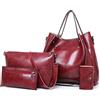 FANDARE Retrò Borsa a secchiello Impermeabile Borse a mano da donna Borse Tote da donna 4 Pezzi Set Pochette e Clutch PU Pelle Borse a tracolla per Shopping Viaggio Lavoro Incontri