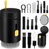 Mikinona Kit di Pulizia per Dispositivi Elettronici Q20 20 in 1 Nero, Electronic Device Cleaning Brush, per Obiettivi Fotocamera e Tastiere, Custodia Coperchio in Abs