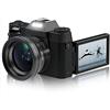 ZADCCS Videocamera, Macro Lens 48MP Vintage Selfile Camera Flip Screen Videocamera grandangolare 4K Retro Vlog Fotografia Videoregistratore digitale(No SD Card,No Lens)