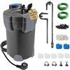 EXLECO Filtro Esterno Acquario 1400L/H 35W Pompa Filtro Acquari Regolabile, Filtrazione a 3 Stadi Filtri Acquario Esterni con Materiale Filtrante e Tubo Aria per Acquari Fino a 300 Litri Nero