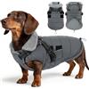 ASENKU Cappotto Cane Taglia Media-Grande L, Impermeabile e Antivento | Giacca Invernale Antivento e Riflettente con Pettorina Integrata, Addome protetto, Cappottino Cane Per Border Collie e Beagle