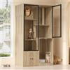 Kebnor Villa per gatti, per interni, gabbia per cincillà, gabbia per gatti, casetta da arrampicata, con piccola porta di ingresso e uscita (chiudibile), colore legno, 90 x 50 x 160 cm, senza lettiera per