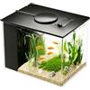TECKZOON Mini acquario in acrilico da 3,7 l, nero, con pompa filtrante e illuminazione a LED, piccolo acquario Betta per pesci da combattimento, gamberetti, piante acquatiche e piccoli pesci