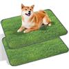 Aurobest 2 Pezzi Lettiera Prato Riutilizzabile per Cane,Tappetino Allenamento Cani,Toilette Cuccioli Piccola Taglia Lavabile,Tappeto Erba Sintetica per Casa,Appartamento, Balcone, Terrazza, Giardino(58.5x46cm)