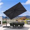 PURPLE LEAF Ombrellone da Giardino 3 x 2 m con Base a Croce, Ombrelloni da Esterno Tela Protezione UV 50+ con Inclinazione Bidirezionale di 55° e Rotazione di 360°, Grigio chiaro
