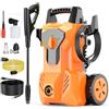 Fovendi Idropulitrice professionale 140 Bar con Ugello Regolabile Pistola ad Alta Pressione 1600W 420L/h Idropulitrice con Filtro Dell'acqua, Tubo Flessibile da 8M Cavo da 2M per Auto Terrazza, Giardino