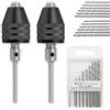 HaoTrade Moyata, 2 adattatori per trapano 0,3 - 3,4 mm, Keyless Mini mandrino adattatore, mandrino rapido, 3 jaw mandrino a serraggio rapido con micro punte per trapano per smerigliatrice elettrica, 2,35 mm e