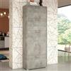 Dmora - Scarpiera Surfinia, Mobile multiuso da ingresso con 5 ante a ribalta, Armadietto portascarpe a doppia profondità, 100% Made in Italy, 67x28h183 cm, Cemento