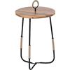 LOLAhome Tavolino con anello in legno naturale e metallo di Ø 40x66 cm