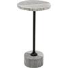 Kare Design Tavolino Domero Double, Nero, Diametro 25 cm, Zebra | portata 30 kg, altezza 50 cm, rotondo, materiale in legno, acciaio verniciato a polvere, fatto a mano, design moderno
