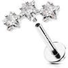 OUFER 16G Stella Piercing Helix Filettato Interno Orecchini Trago Argento 925 Conch Ring Trasparente CZ Gioielli Per Il Corpo 8 mm Flat Cartilage Labret Piercing