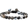 Amazing Gemstone Bracciale in Hakik Nero (a Fasce) - Bracciale in cristallo curativo, regalo per donne e uomini, pietra preziosa naturale - Regalo perfetto per equilibrio e armonia e guarigione dei chakra (regolabile)