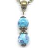 ThurColas Collana da donna con pendente in perle di giada bianca tinta blu e viola e perle tibetane in bronzo antico