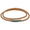 Schmuck Les Poulettes LES POULETTES BIJOUX - Bracciale Uomo Doppio Giro Cuoio Intrecciaro Tondo Per Polso da 19cm - Beige