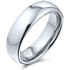 Bling Jewelry Anelli di nozze a cupola semplici e lisci in titanio per coppie per uomini e donne, tono argento lucido, vestibilità comoda 6MM