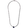 Remo Gammella Collana Donna Tennis Argento 925 in Zirconi - Taglio Zirconi da 2 mm - Pietra Cuore 9 mm - Chiusura ad incastro - Lunghezza 44 cm - Collana Tennis Donna - Varianti di Colore.