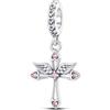 BOIGEGU Ciondolo Argento Sterling 925 con pietre di cuori zirconia cubica Pendenti Compatibile con Braccialetti e Collane europei, perfetto Regali per Moglie e Ragazze