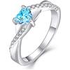 YL Anello di Fidanzamento Cuore Argento 925 con 12 Pietra Portafortuna Zirconia Cubica Anello Solitario Infinito anello Nuziale per Donna Sposa