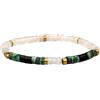 SIXTY STONES - 60 - Sixtystones - Bracciale Heishi 4mm di quarzo rosa turchese africano e agata nera - Misura: Small-16cm