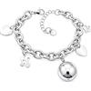 DEIMODRA - Bracciale Chiama Angeli con Bola Sonante e Charm Cuori Ciucco Passeggino - Braccialetto Maternità in Acciaio per Neo Mamme, Ciondoli Neonato, Idea Regalo Gravidanza e Nascita