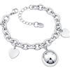DEIMODRA - Bracciale Chiama Angeli con Bola Sonante e Cuori in Acciaio - Bracciale Maternità Regolabile per Neo Mamma, Sfera Armonia e Charm Cuore, Idea Regalo Gravidanza e Nascita