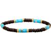 SIXTY STONES - 60 - Sixtystones - Bracciale perline Heishi 4mm cocco e diaspro blu - Misura: Large-20cm
