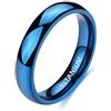 Mesnt Fede Nuziale Anello per Uomo Donna, Uomo Donna Titanio Fede Nuziale Semplice in Titanio 4MM lucidato, Comfort Fit, Blu, Taglia 25