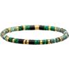 SIXTY STONES - 60 - Sixtystones - Bracciale di Perline Turchese Africano e Malachite Heishi 4mm - Small-16cm