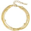PHNIBIRD Braccialetto Donna Oro Tre Strati Catena Mista Gioielli Multistrato Effetto Layering Regalo Donna Compleanno Regolabile 17+3cm