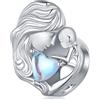 ShiYu Ciondoli Charm in pietra di luna madre e figlia in argento sterling 925 per bracciali Pandora, gioielli regalo per donne e ragazze