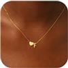 RMMD Collana in oro e argento da donna, placcata in oro bianco 18 carati, a forma di cuore, con lettere, regalo personalizzato per donne, ragazze, fidanzate, Eine Grösse, Rame, Non pietra preziosa