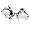 Bling Jewelry Gioielli gotici punk rocker biker Orecchini a perno a forma di sfera di opalite bianca traslucida con artiglio di drago Per uomini Per donne Tono d'argento nero ossidato in acciaio inox